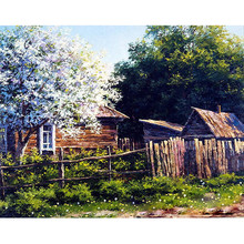 Rural Cabin Village Scenery Painting By Numbers Picture Colouring Zero Basis HandPainted Oil Painting Unique Gift Home Decor 2024 - buy cheap