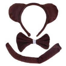 Child Adult Animal Costume Sets Round Monkey Ears Headband Bow Ties Long Tail Halloween Birthday Party Favors Cosplay Kit 2024 - buy cheap