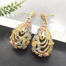 Lanyika Fashion Jewelry Olivary Hollow Romantic  Butterfly  Earrings Full Zircon Micro Plated Wedding Popular Best Gift 2024 - buy cheap