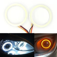 Niscarda 2x luz branca e amarela de led, farol dianteiro para carro, lâmpada para carros 60, 70, 80, 90 e 100mm 2024 - compre barato