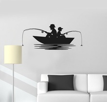 Casa decoración etiqueta engomada de vinilo de la pared costo Sher y barco de pesca pescador Hobby Interior de habitación de la etiqueta engomada Mural 2KN3 2024 - compra barato