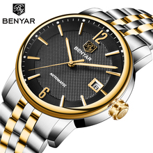 BENYAR Relogio Masculino Top Brand Luxury Men Watches Fashion Full steel Fashion Casual Waterproof Automatic Watch Men's Clock 2024 - buy cheap
