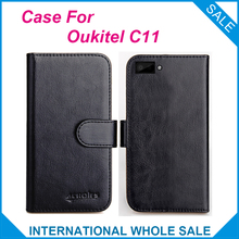 ¡Original! Oukitel C11 caso 6 colores de cuero de alta calidad funda exclusiva para Oukitel C11 cubierta de la bolsa del teléfono de seguimiento 2024 - compra barato