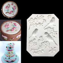 Molde de silicona con diseño de pájaros, girasol, rosa, Fondant, pastel, Chocolate, caramelo, gelatina, utensilios de silicona para decorar 2024 - compra barato