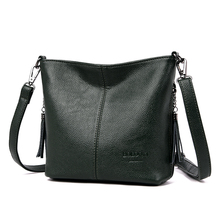Fashion PU Leather Woman Shoulder Bag Brand Tassel Handbags Women Bucket Crossbody Bag Designer Messenger Bag High Quality Mujer 2024 - buy cheap