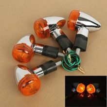 4 x Chrome Bullet Turn Signals For 10mm Harley Sportster Chopper Custom Cruiser 2024 - buy cheap