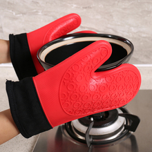 Microwave Oven Oven Insulation Non-slip Two Finger Kitchen Gloves Short Thick Double Layer Food Grade Silicone Gloves 2024 - buy cheap