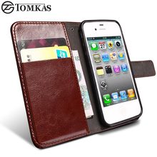 TOMKA Wallet Flip Case For iPhone 4 4S Luxury Broncos PU Leather Cover With Card Holders Stand Case For iPhone 4S Phone BagBack 2024 - buy cheap