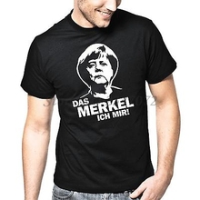 Camiseta S-XXL camisa de algodão nova camisa do tipo shubuzhi camiseta | angela merkel | politsátira | politik 2024 - compre barato