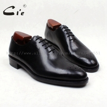 Cie-zapatos de punta redonda para hombre, calzado de trabajo plano con suela de 100% auténtica, transpirable, color negro sólido, Piel De Becerro Goodyear, OX657 2022 - compra barato
