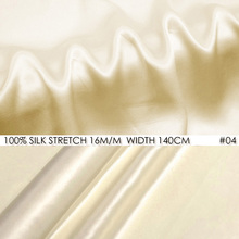 SILK STRETCH SATIN 140cm width 16momme Chinese Silk Fabric+Spandex Stretch Fabric to Sew Party Dress No04 Champagne 2024 - buy cheap