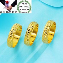 OMHXFC-anillo de oro auténtico Vintage para mujer y niña, joya de moda europea, regalo de cumpleaños y boda, Estrella completa, 24kt, RI145 2024 - compra barato