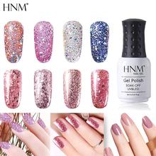 HNM 8ML Rose Gold Bling Gel Nail Polish UV LED Lamp Shimmer Diamond Glitter Soak Off Shiny Sequins Vernis Enamel Gellak Lacquer 2024 - buy cheap