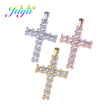 Juya diy acessórios religiosos suprimentos artesanal cruz cristã encantos para mulheres homens oração pingente colar fazendo pulseira 2024 - compre barato