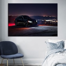 Home Decoration Canvas Painting BMW Car Night View Pictures Wall Art Hd Prints Modular Frame Poster For Living Room Framework 2024 - buy cheap