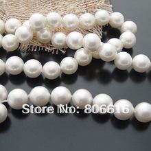 10MM (76Pcs=2strands)/Lot White Shell Powder & Dyeing Pearl Strand Loose Bead Jewelry Beads Findings 2024 - buy cheap