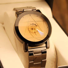 Nova moda casal relógios de aço inoxidável marca luxo mulher homem quartzo relógio de pulso para os amantes relogio feminino transporte da gota 2024 - compre barato