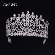 Fashion Crystal Baroque Queen Tiara Hair Crown Bride Hair Jewelry Elegant Wedding Crown Headdrss Bride Accessories HG-045 2024 - buy cheap