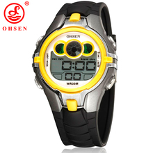 OHSEN Boys Girls Kids Sport Watch Waterproof Yellow Electronic Wristwatch LED Back light Multi-functional Children Digital Watch 2024 - buy cheap