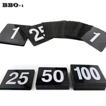 1 to 100 Double Side Plastic Table Numbers Black Square Seat Cards Wedding Party Event Restaurant Bar Accessories  Cafe Utensil 2024 - buy cheap
