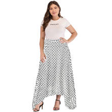 Romacci Vintage Boho Long Skirt Women Plus Size High Waist Polka Dot Maxi Skirt Side Slit Asymmetric Hem Summer Chiffon Skirt 2024 - buy cheap