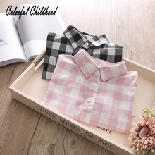 European Style Baby Kids Boys Girls Long Sleeve Shirt Plaids Checks Tops Blouse Clothes Outfit 2-7yrs 2024 - buy cheap