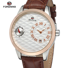 2019 Forsining Top Brand Rose Gold Small Roman Dial Business Automatic Mechanical Men Leather Casual Calendar Dress Luxruy Watch 2024 - buy cheap