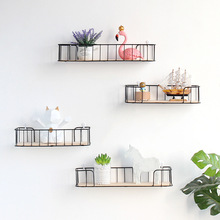 Wooden Iron Wall Shelf Wall Mounted Storage Rack Organization For Bedroom Kitchen Home Decor Kid Room DIY Wall Decoration Holder 2024 - buy cheap