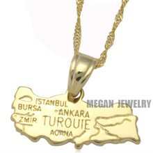 turkey map pendant & necklace for women & men, country map turkey map jewelry 2024 - buy cheap