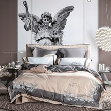 New Product 4Pcs Bedding Set 100S egyptian cotton Bedclothes embroidery Bed Linens Duvet Cover Set Bed Sheet 2024 - buy cheap