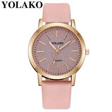 YOLAKO Fashion Women Simple Colorful Dial Wrist Watch Casual Luxury Leather Dress Watches Clock Relogio Feminino 2024 - buy cheap