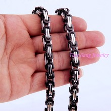 Free Shipping 8mm Mens Chain Boys Necklace Black Silver Color Top Quality Stainless Steel Necklace Byzantine Chain Jewelry 2024 - buy cheap