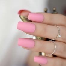 Кремовые розовые накладные ногти, средние квадратные матовые накладные ногти, искусственные ногти, поставщик ногтей из АБС-пластика 2024 - купить недорого