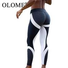 Mesh Pattern Print Leggings fitness Leggings For Women Sporting Workout Leggins Elastic Slim Black White Pants 2024 - buy cheap