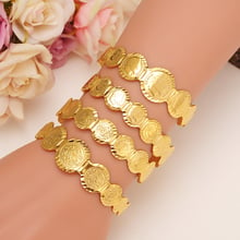 Dubai Gold  Stamp baby coin  Bangle  bracelet  women girl Bracelet african Children Bairn Jewelry men mideast Arab Gift 2024 - buy cheap