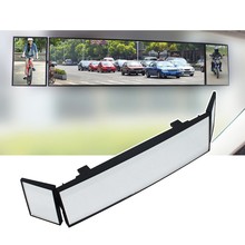 Универсальное автомобильное зеркало заднего вида 15 дюймов, изогнутое зеркало с широким углом, антибликовое зеркало заднего вида 2024 - купить недорого
