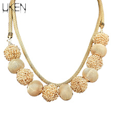 UKEN Multilayers Chain Metal Ball Pendant Necklace Women Charm Jewelry Fashion Accessories Choker Statement Necklaces 2024 - buy cheap