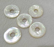 High Quality 16\20mm White Mother of Pearl jewelry 6pcs Round Loops, Shell Circle Charms, Round Ring Donut Beads 2024 - buy cheap