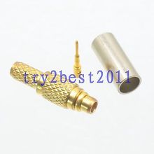10pcs Connector MMCX plug pin crimp RG174 RG316 LMR100 RF COAXIAL Straight 2024 - buy cheap