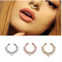 New fashion fake clip on nose rings Colorful nose ring hoop Body Jewelry For Women body jewelry sexy 2024 - buy cheap