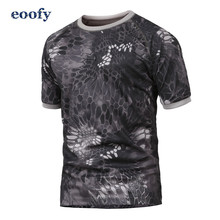 Summer Tactical Men's short Shirt Camping&Hiking Outdoor Sports T-shirts  O-Neck Quick-dry Military Camouflage Shirt 2024 - buy cheap