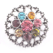 10 unids/lote de brazaletes de botón de flor de cristal a presión, aptos para pulseras de dijes de 18mm DIY, joyería 2024 - compra barato