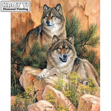 Bordado com miçangas, animal lobo, 5d, pintura diamante, ponto cruz, 3d, mosaico de diamante, decoração, presentes de natal lk1 2024 - compre barato