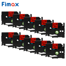 Fimax-fita para etiqueta tze421, 10 pacotes, compatível com brother p-touch, tamanhos de 9mm x 8m, preto, vermelho, para brother p-touch, tze 2024 - compre barato