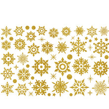 Счастливый новый год Счастливого Рождества Золотые снежинки стикеры на стену домашний магазин наклейки на окна Декор Рождественское украшение для окон 2024 - купить недорого