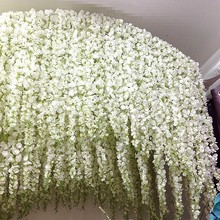 10PCS 120cm Long Artificial Wisteria Flower Vine Hydrangea Rattan DIY Wedding Birthday Party Decoration Wall Backdrop Flowers 2024 - buy cheap