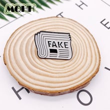 Creative Cartoon Newspaper Dialog FAKE Books Enamel Alloy Brooch Badge T-shirt Pins Bags Accessories Jewelry Gifts For kid 2024 - buy cheap
