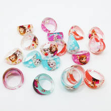 Wholesale Jewelry 100pcs Rings Gift box Lovely Mix Resin Cartoon Snow Queen Girls Princess Girl Kids Rings include display box 2024 - buy cheap