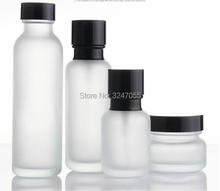 8 unids/lote 150ml de vidrio esmerilado cosmético vacío de tóner botella de 50ml110ml loción viales bombeo de botella de emulsión 50G crema cosmética olla 2024 - compra barato