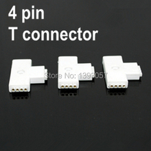 Conector de fita para led rgb, conector de 10 m com 4 pinos e 90 graus em forma de t e 5050 com frete grátis 2024 - compre barato